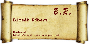 Bicsák Róbert névjegykártya
